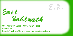 emil wohlmuth business card